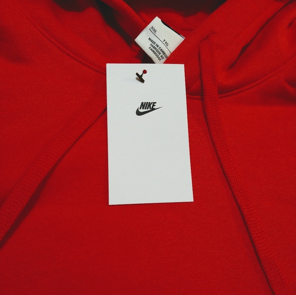 Nike Hoodie Sweatshirt Red and White Men's 2XL NWT - Picture 6 of 6